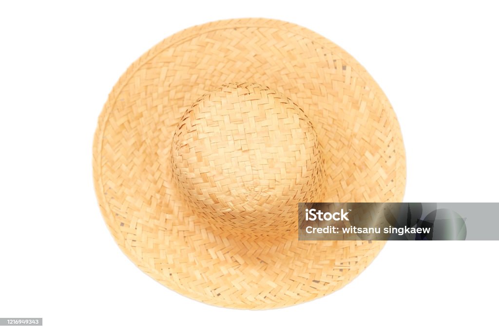 Sun hat isolated on white background Straw Hat Stock Photo