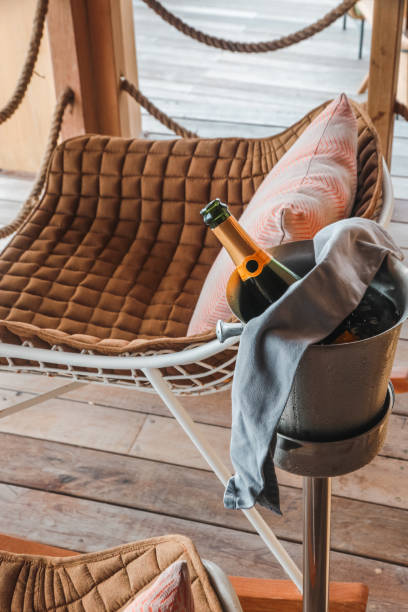 Early morning Champagne for two Wolwedans Namib Desert Rand Nature Reserve Dark Sky Reserve Namibia Southern Africa