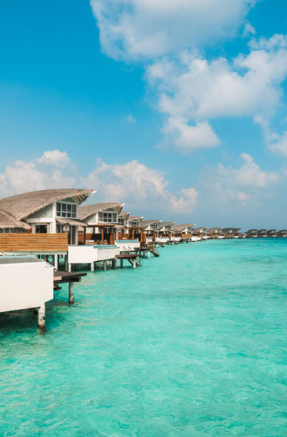 istock Maldives Water Villas at Lagoon 1216950572