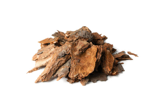 istock Heap of Pine Tree Bark Chip Isolated 1216952476