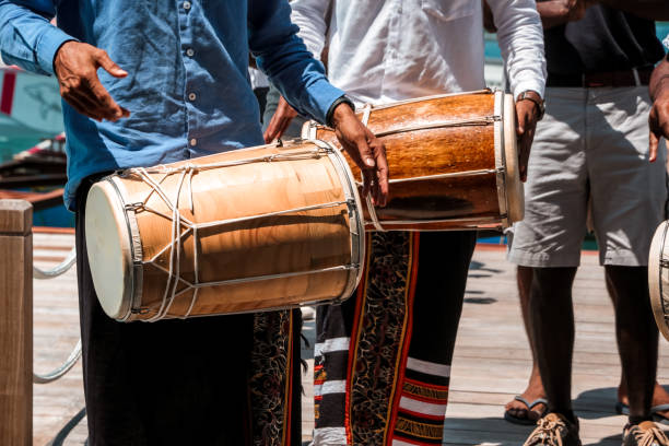 istock Maldivian Bodu Beru Drums played at island jetty 1216952727
