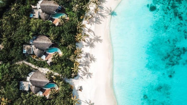 istock Maldives Beach Villas Beach by the Sea 1216953993