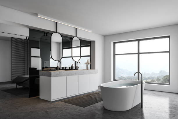istock White bathroom and bedroom corner 1216959341
