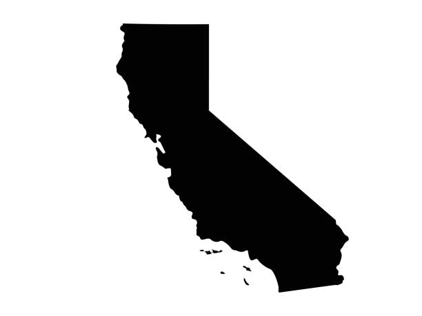 kalifornien karte - kalifornien stock-grafiken, -clipart, -cartoons und -symbole