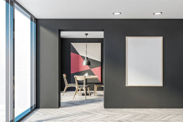 istock Grey dining room interior with poster 1216960774