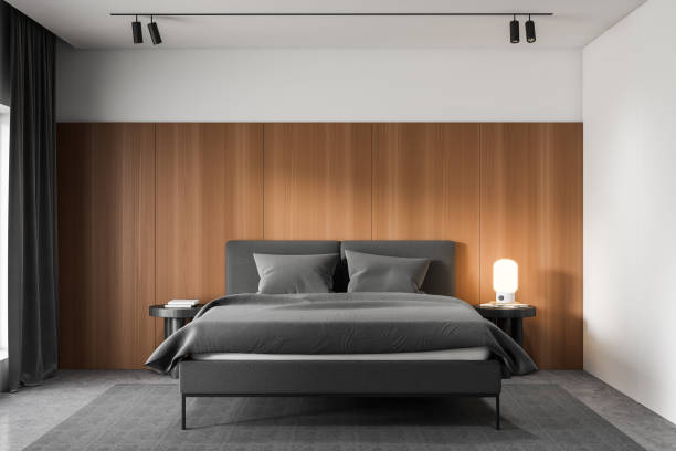 istock White and wooden master bedroom interior 1216960925