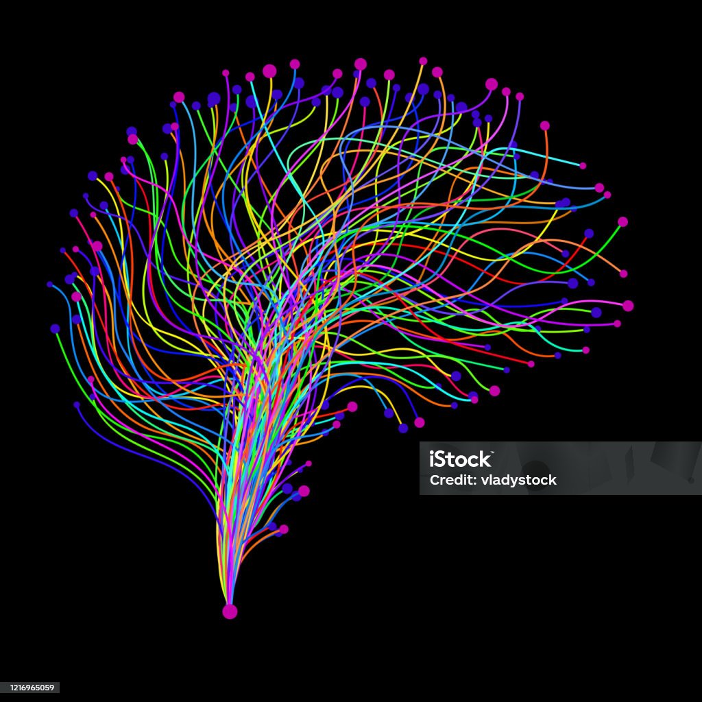 Line Abstract. Brain Abstract Human Brain Of Colorful Lines Stock Illustration - Download ...