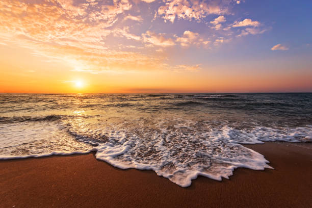 istock Colorful ocean beach sunrise. Sunrise shot! 1216965103