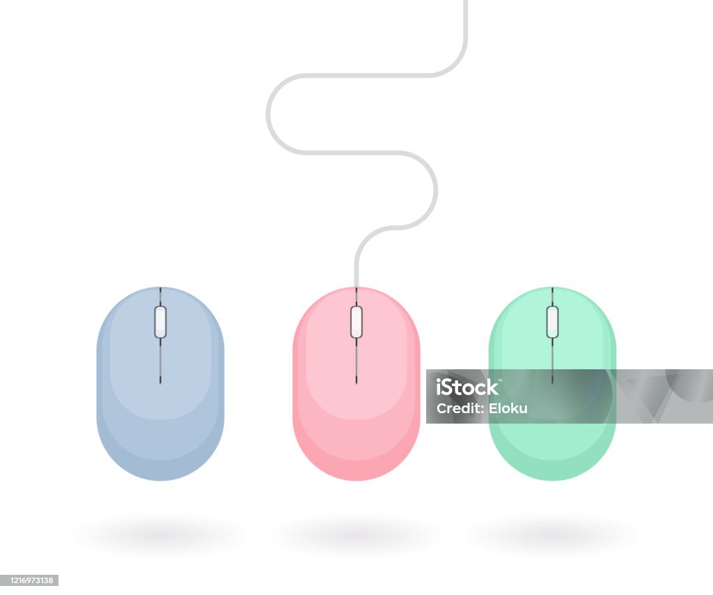 Computer Mouse Pastel Set Of Pastel Colored Computer Mice Vector Illustration Isolated On ...