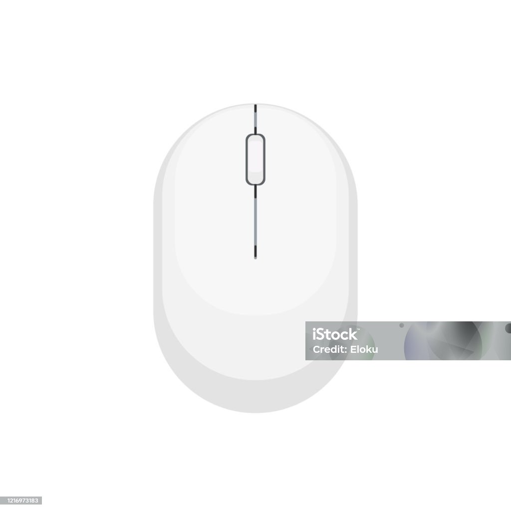 White Computer Mouse Isolated On White Background Vector Illustration ...