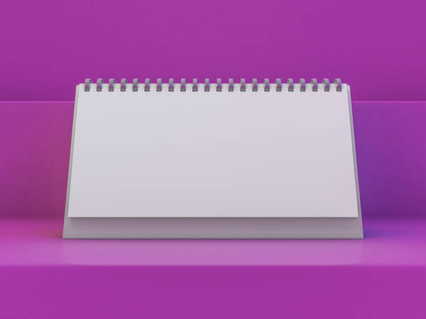 istock Empty desk calendar. Mockup luxury design concept. 3D 1216975789