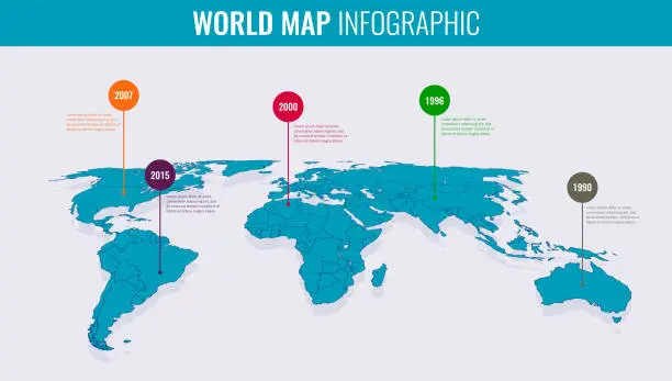 Vector illustration of World map infographic template. Vector