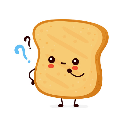 Toast Question Mark Cute Happy Funny Toast With Question Marks Stock Illustration ...