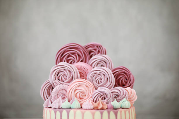 istock Beautiful festive cake biscuit with different creams 1216979550