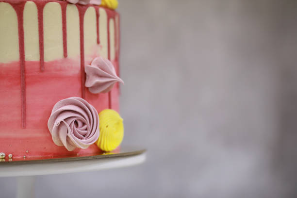 istock Beautiful festive cake biscuit with different creams 1216979605