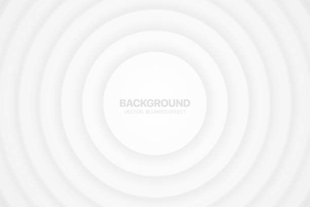 illustrazioni stock, clip art, cartoni animati e icone di tendenza di cerchi vettoriali 3d minimalista sfondo astratto bianco sfocato effetto sfocato - white focus on foreground