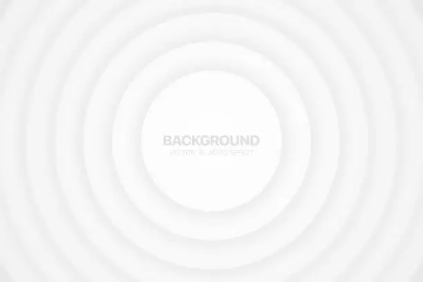 Vector illustration of 3D Vector Circles Minimalist White Abstract Background Blurred Effect
