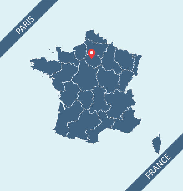 France map Map of France with its capital location, Paris, for web page, application, and educational purposes. The map is accurately prepared by a map expert. mayotte stock illustrations