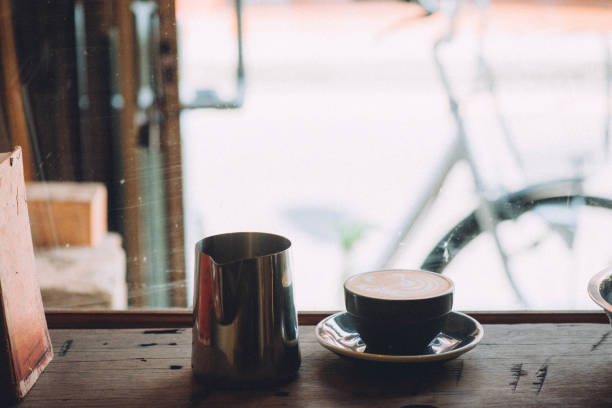 istock Cup of hot latte coffee 1216981352