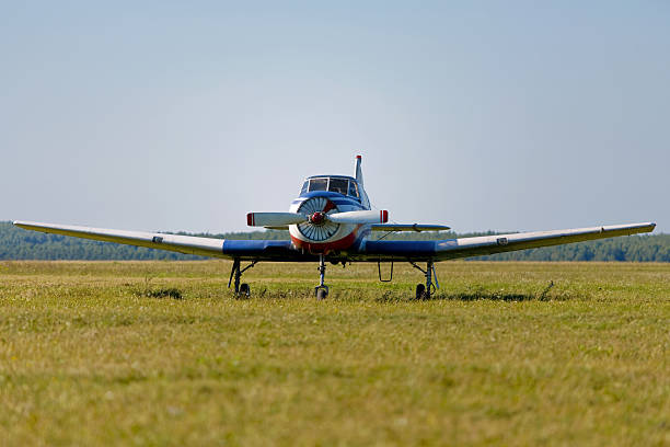 Walking airplane stock photo