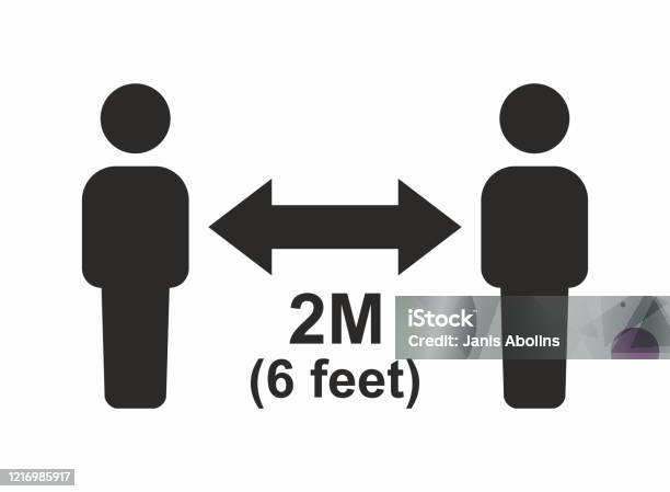 Social Distancing Icon Quarantine Measures Stock Illustration - Download Image Now - Six Feet, Social Distancing, Two Meters