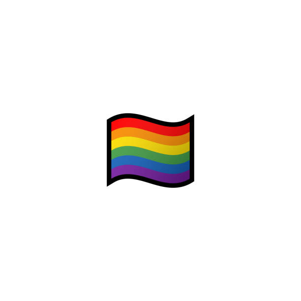 Rainbow flag isolated realistic vector icon. LGBT flag illustration emoji, emoticon, icon Rainbow flag isolated realistic vector icon. LGBT flag illustration emoji, emoticon, icon pride flag icon stock illustrations