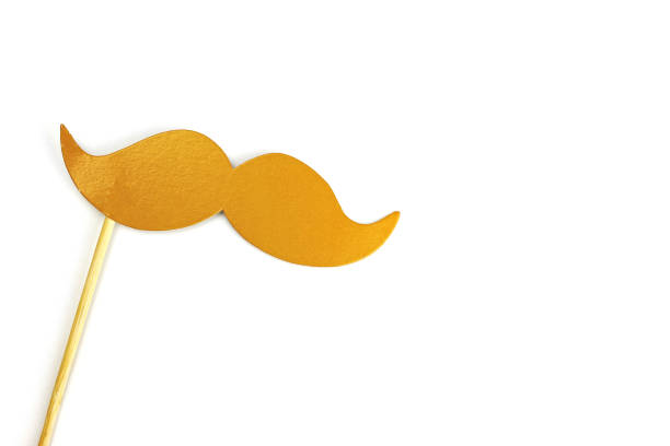 istock Red mustache on a stick isolated on a white background. Photo booth . Space for text 1216991935