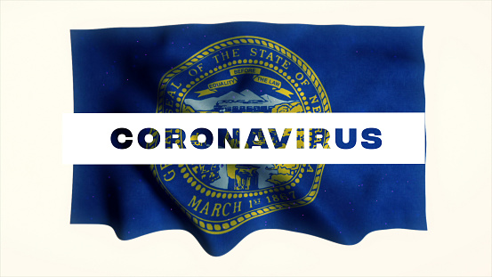 Coronavirus 2019-nCov novel coronavirus concept motion background, USA State of Nebraska Coronavirus News. coronavirus dangerous flu. Asia, China - East Asia, 4K Resolution, Abstract, Alertness.