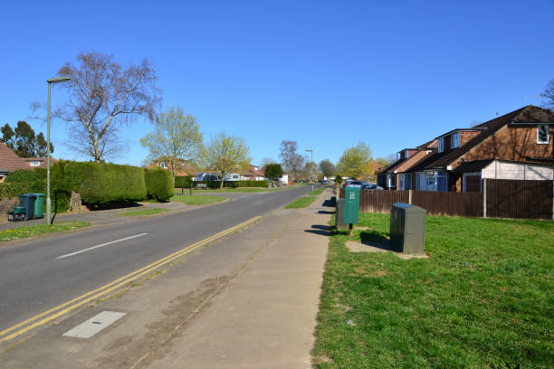 Deserted roads in Horley, Surrey due to Coronovirus
