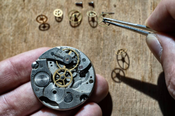 istock Mechanical watch repair, watchmaker's workshop 1216999190