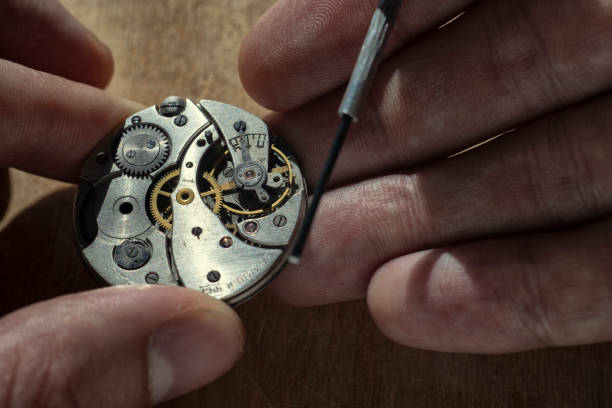 istock Mechanical watch repair, watchmaker's workshop 1216999195