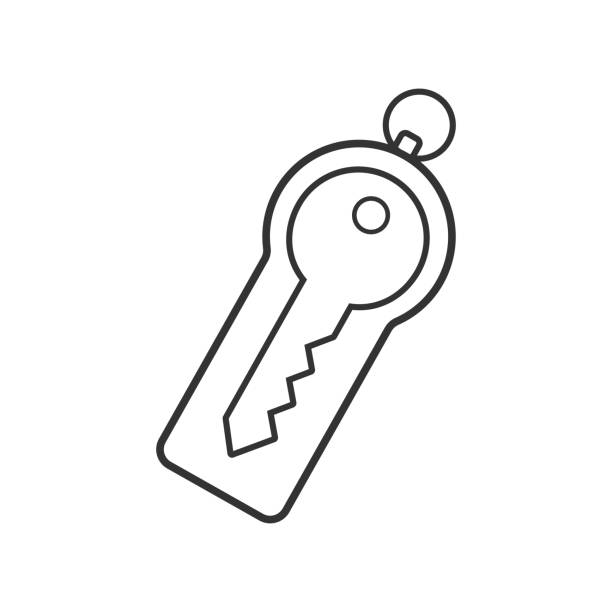 illustrations, cliparts, dessins animés et icônes de icône de ligne de jeton de sécurité sur le backgraund blanc. icône clé - surgical pin