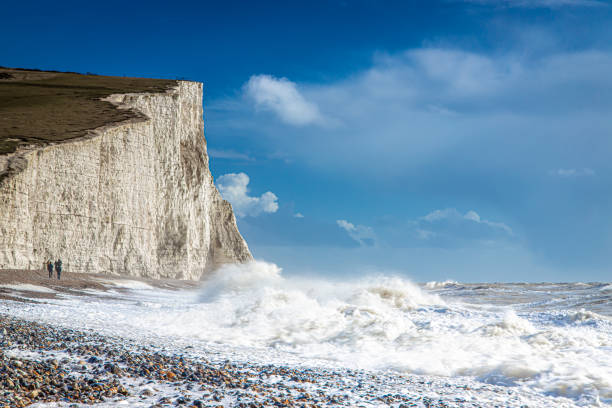 istock Seven sisters chalk cliffs in stormy day, England 1217002289