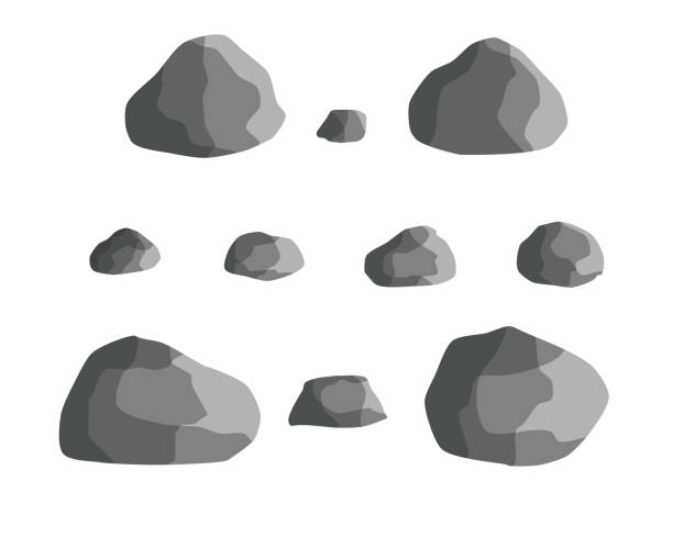 Rock Stone Cartoon Stones And Rocks In Isometric 3d Flat Style Set Of  Different Boulders Stock Illustration - Download Image Now - iStock