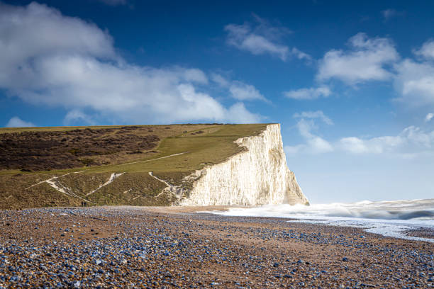 istock Seven sisters chalk cliffs in stormy day, England 1217003040