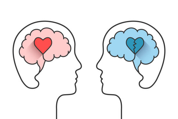 istock Healthy and unhealthy states of mind concept 1217004732