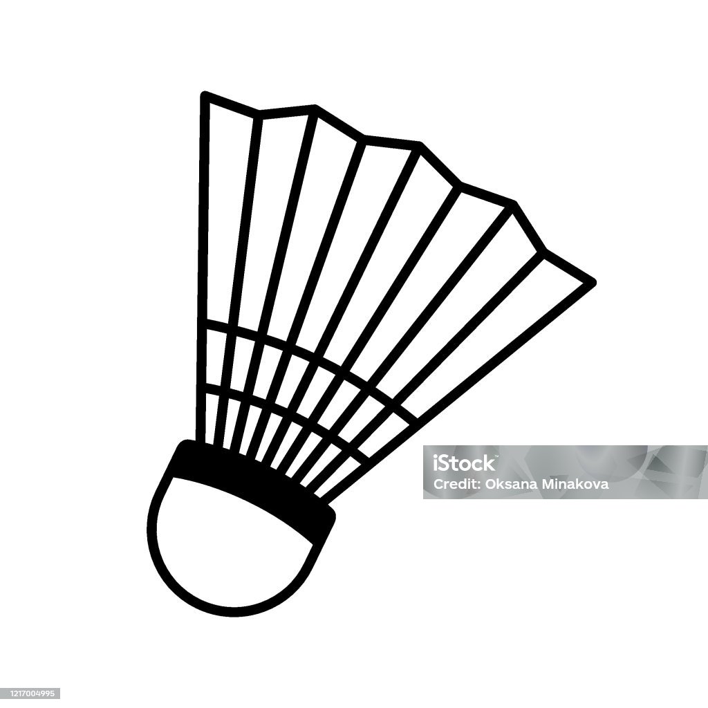 Shuttlecock Cho Biểu Tượng Màu Đen Cầu Lông Được Cô Lập Trên Nền ...