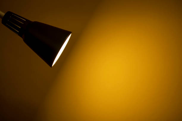 istock Black fixture lamp with white  wall background 1217005000