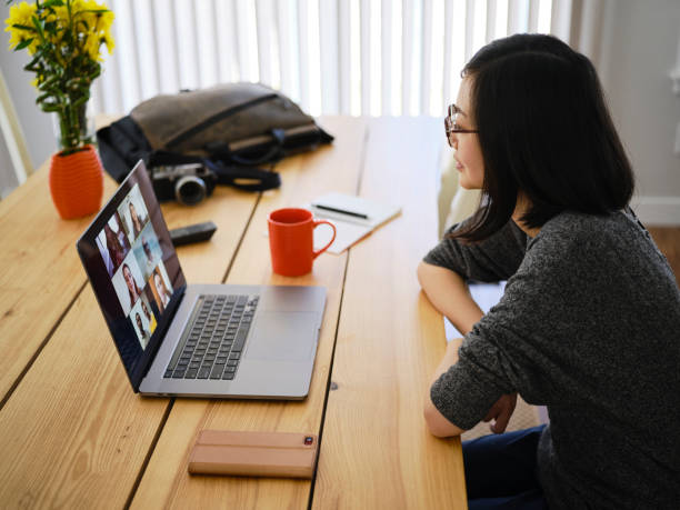 istock Woman Working at Home on a Web Chat Meeting 1217005243