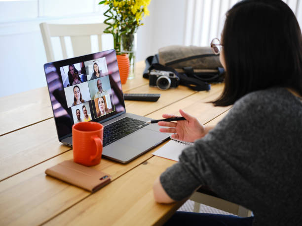 istock Woman Working at Home on a Web Chat Meeting 1217005786