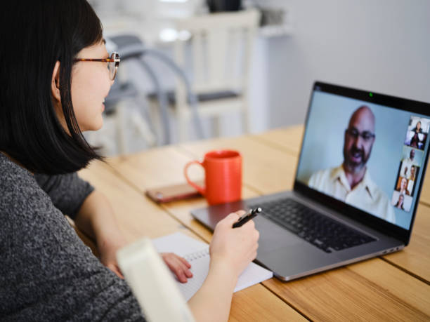 istock Woman Working at Home on a Web Chat Meeting 1217006029