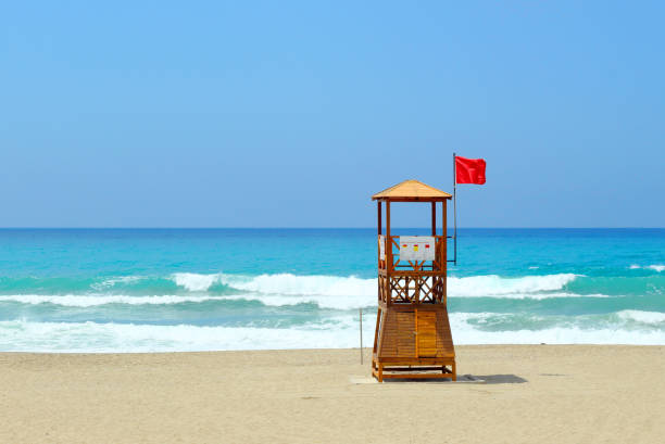 istock Lifeguard tower on the beach. 1217010214
