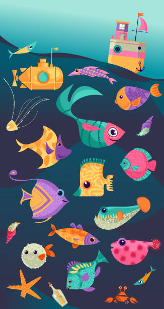 istock Underwater world. Variety of swimming multicolored fish. 1217011828