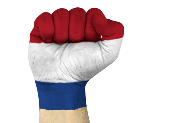 3d illustration of hand gesturing with south korea tattoo, communication and nation concept