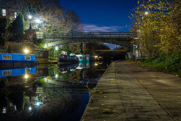 Camden canal in the night, London