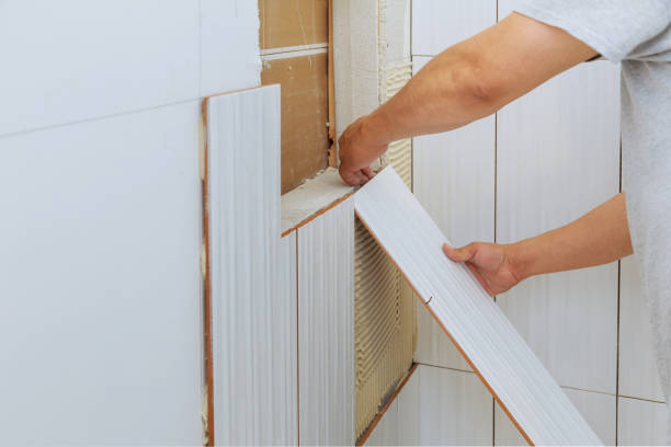 istock Preparation of tiles for construction the tiler builder bathroom ceramics 1217013137