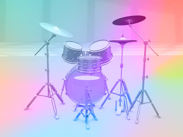 istock Set of drums on a colored rainbow background 1217013390