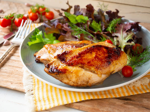istock Grilled chicken breast steak. 1217015818