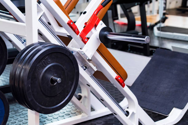 istock Close-up sport exercise equipment in modern gym 1217016200