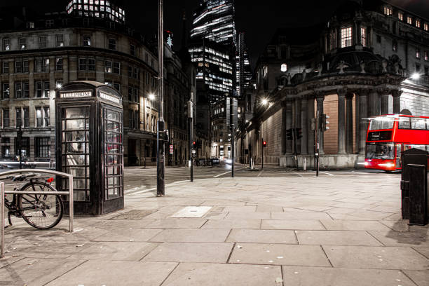 istock Black phone booth in London, UK 1217017018